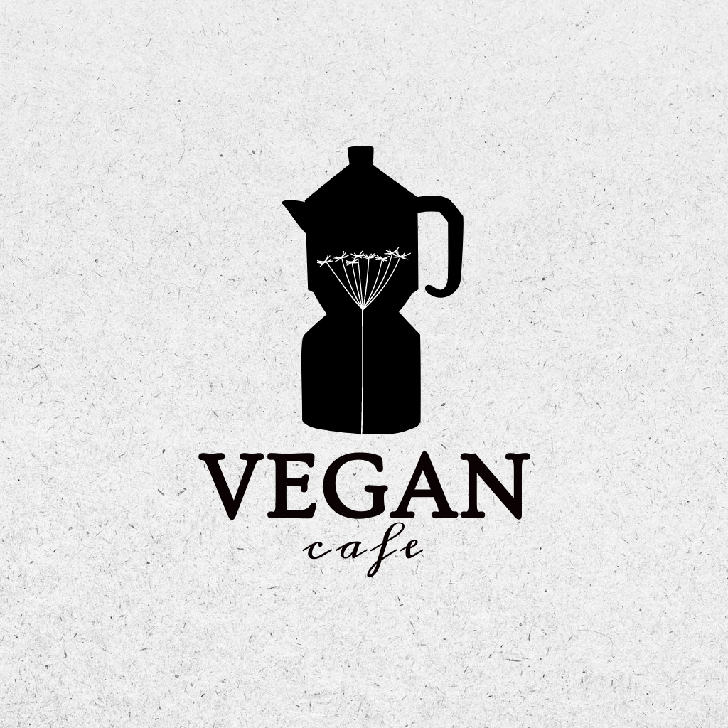 Vegan Cafe Ad Logo Πρότυπο σχεδίασης