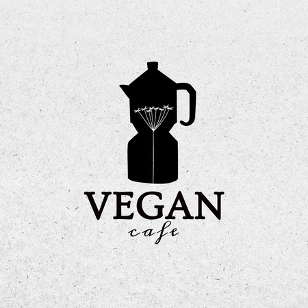 Vegan Cafe Ad Logo Tasarım Şablonu