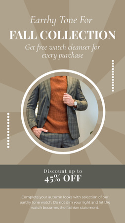 Fall Collection with Stylish Male Outfit Instagram Story Design Template