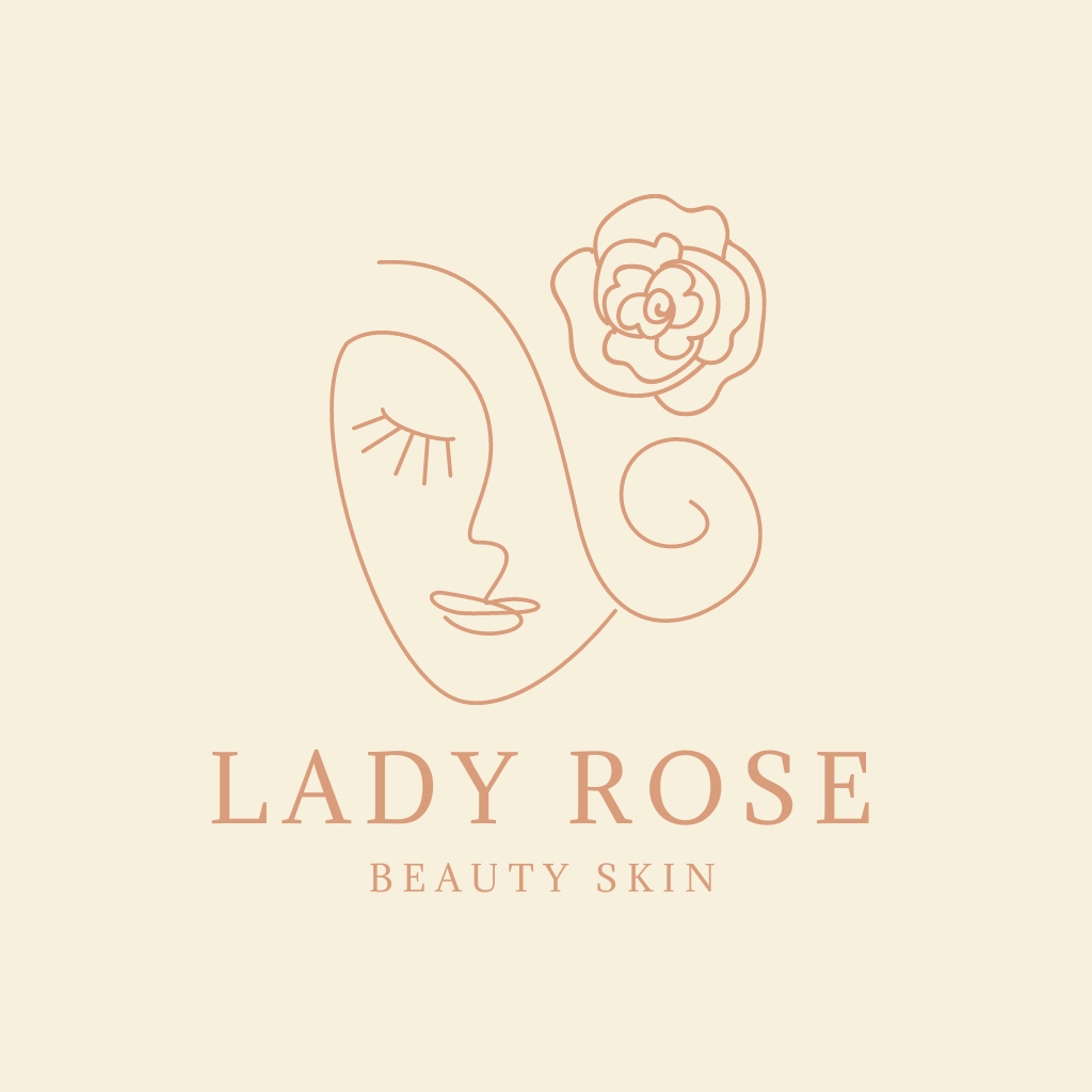 Beauty Salon Ad with Skincare Services Logo Design Template