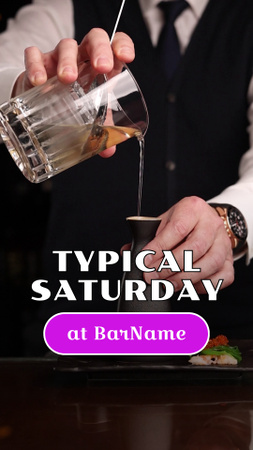 Modèle de visuel Meilleurs cocktails du barman avec promotion au bar - TikTok Video