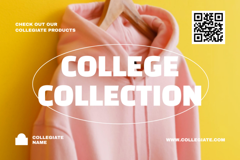 Designvorlage College Collection of Apparel and Merchandise für Label