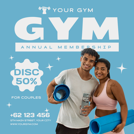 Platilla de diseño Couple Gym Membership Advertising Instagram
