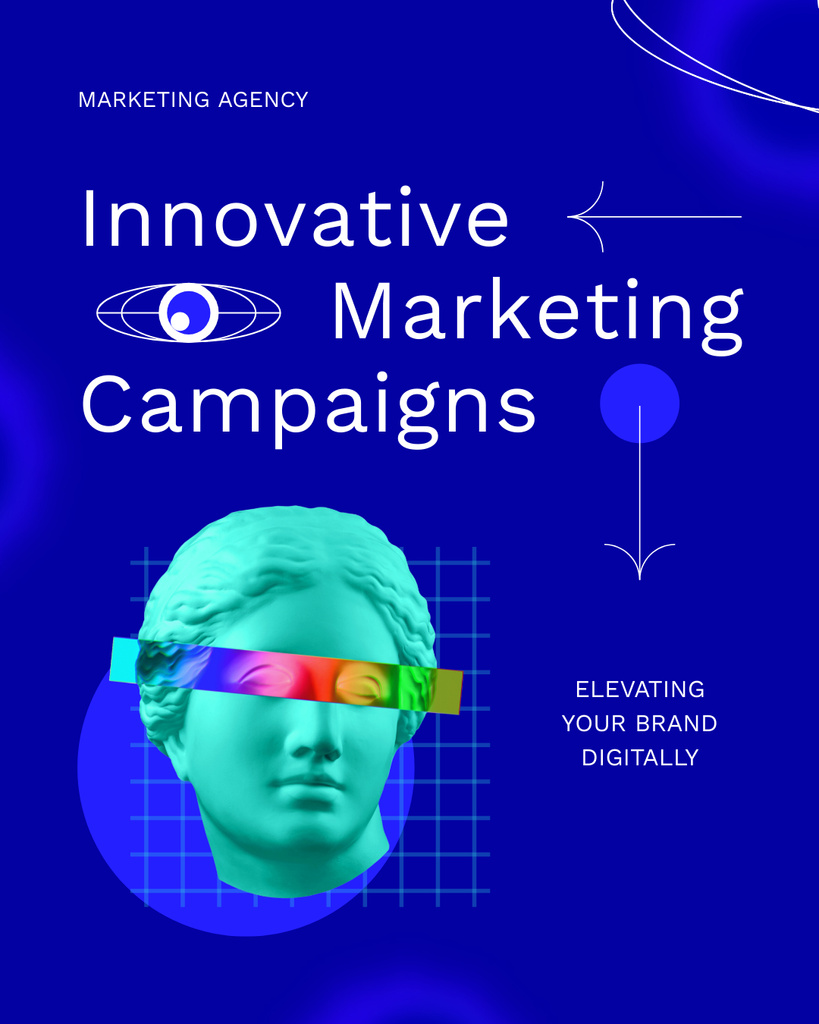 Plantilla de diseño de Innovative Marketing Campaigns with Antique Statue Instagram Post Vertical 