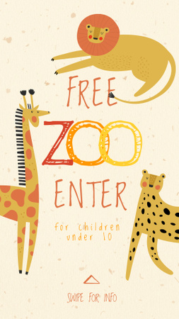 Vstup do zoo zdarma Instagram Story Šablona návrhu