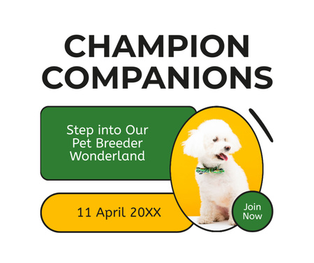 Champion Canine Companions Are Presented at Pet Expo Facebook Design Template