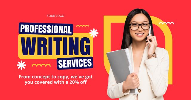 Experienced Writing Services At Reduced Price Facebook AD Design Template