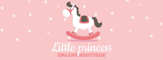 Kids' Store ad with Rocking Horse toy Facebook Video cover Design Template