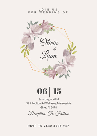 Save the Date Announcement of Beautiful Wedding Invitation Modelo de Design
