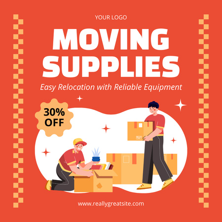Platilla de diseño Offer of Discount on Moving Supplies Instagram AD