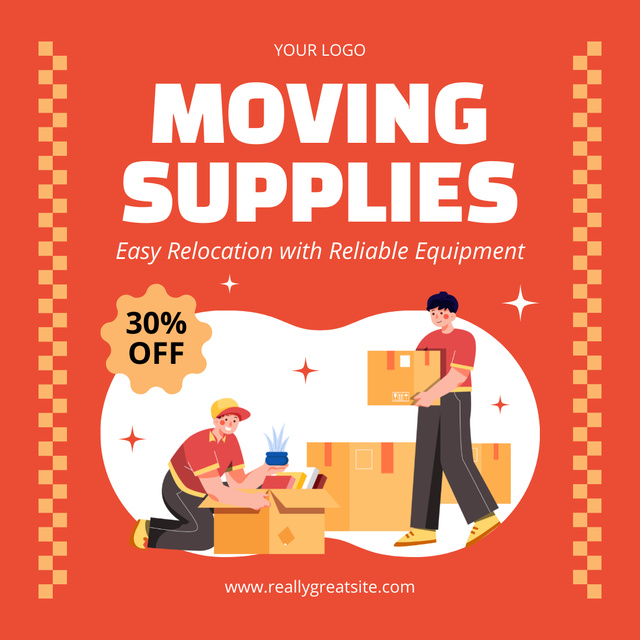 Modèle de visuel Offer of Discount on Moving Supplies - Instagram AD