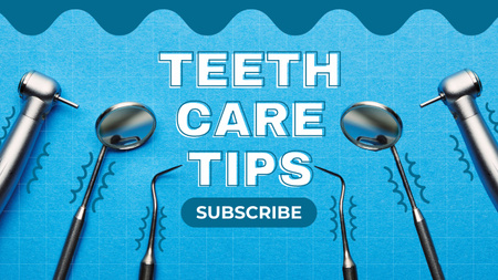 Designvorlage Ad of Teeth Care Tips für Youtube Thumbnail