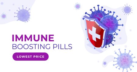 Virus model for Medical Pills Facebook AD Design Template