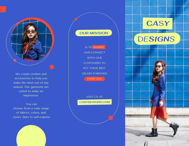 Announcement of New Collection of Stylish Clothing Brochure 8.5x11in Z-fold Design Template