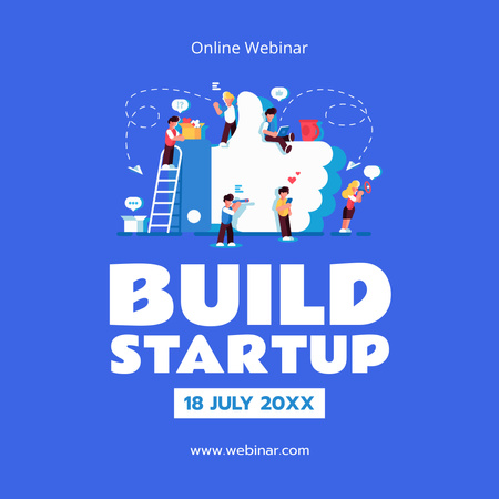 Template di design Invito al webinar online su Building Startup Instagram