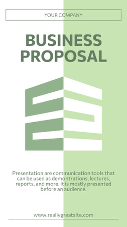 Designvorlage Hochmodernes Unternehmen zeigt Geschäftsvorschlag für Mobile Presentation
