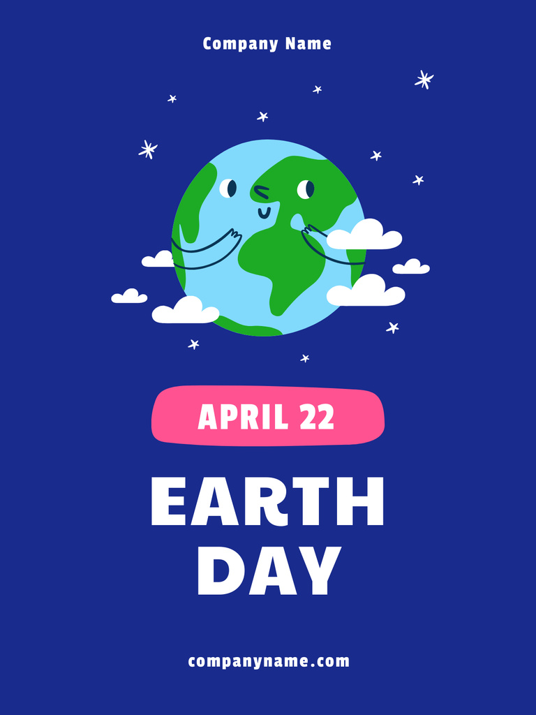 Earth Day Event Announcement with Illustration of Planet Poster US Design Template