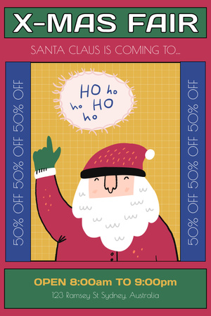 Christmas Market Announcement with Sale Pinterest Design Template
