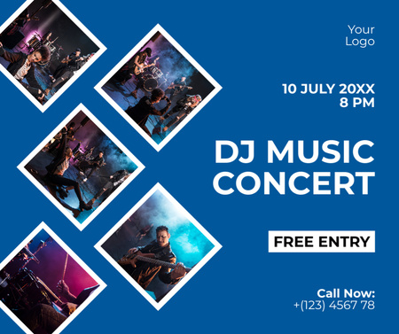 Captivating DJ Music Concert Announcement Facebook Design Template