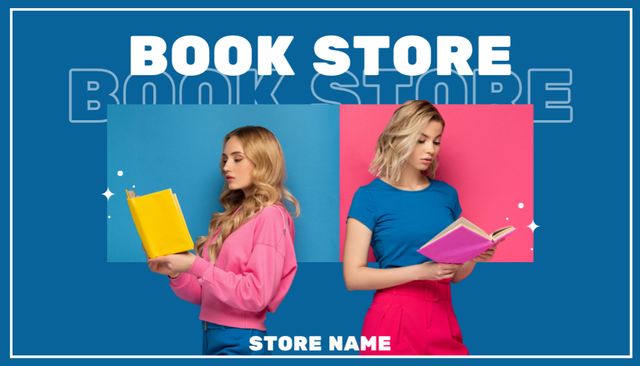 Buy Books in Bookstore Business Card USデザインテンプレート