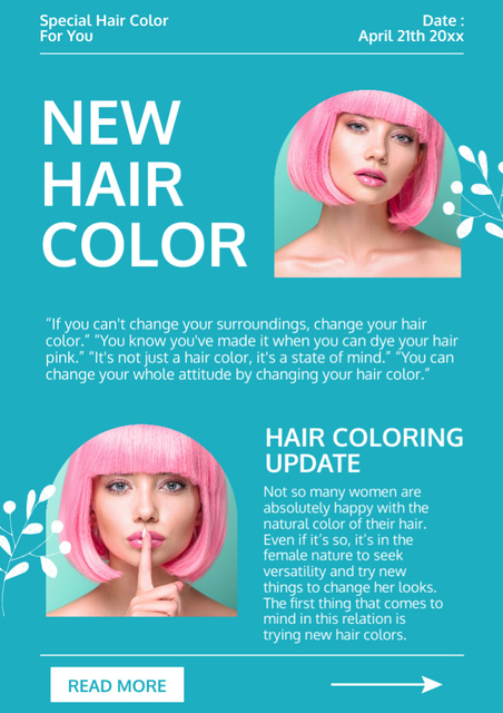 Ontwerpsjabloon van Newsletter van Hair Color Products Offer