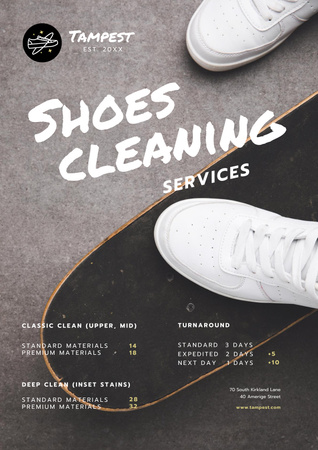 Qualified Shoes Cleaning Services With Options Poster Design Template