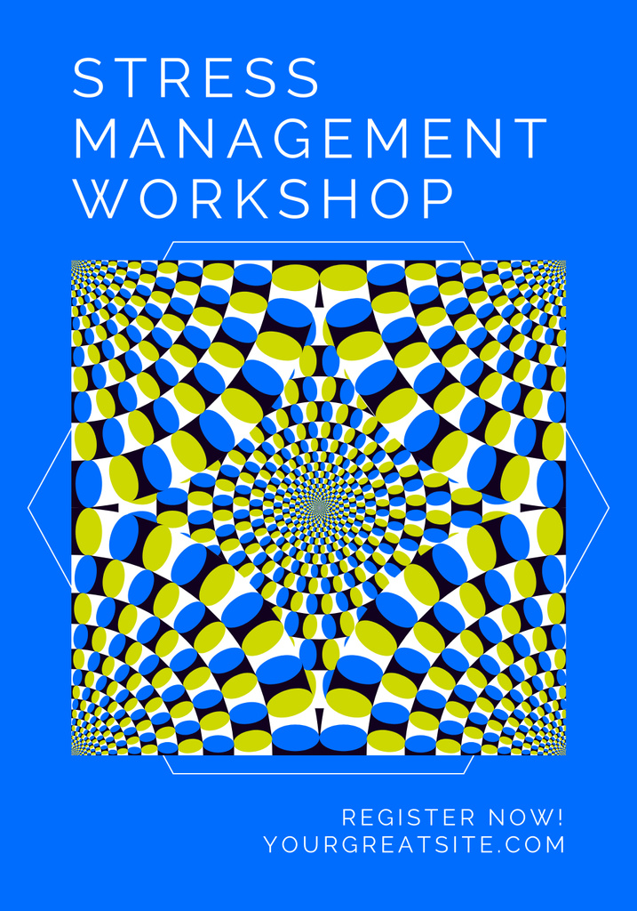 Designvorlage Stress Management Lecture Offer on Blue für Poster 28x40in