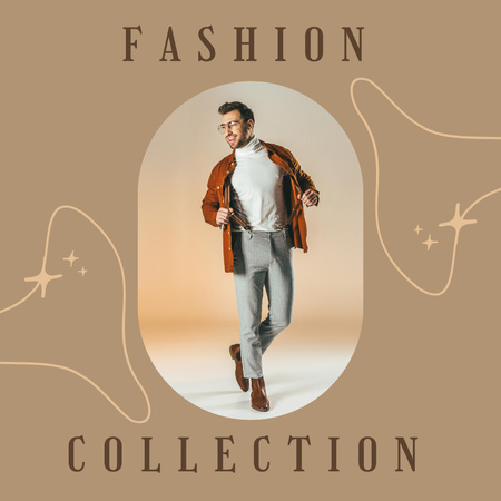 Реклама коллекции современной мужской одежды Instagram – шаблон для дизайна