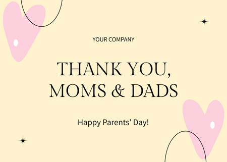 Happy Parents' Day Creative Greeting Card Postcard 5x7in Design Template