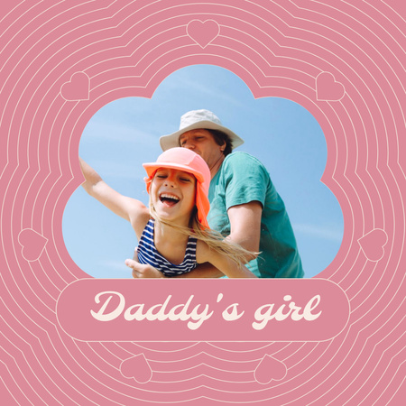 Happy Father with Cute little Daughter Instagram Design Template