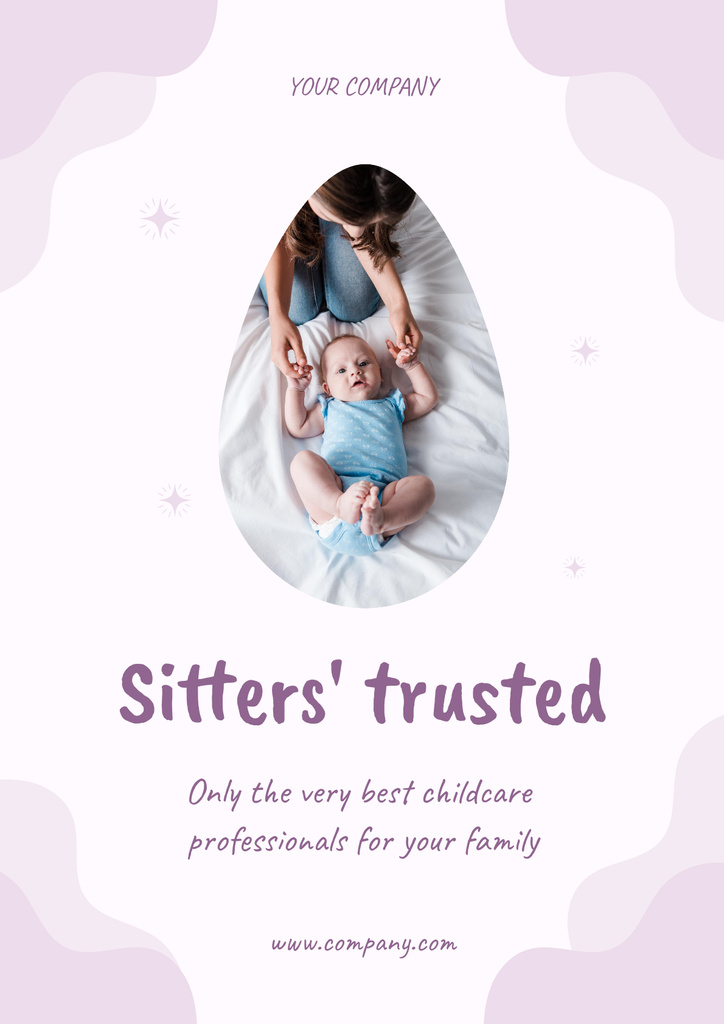 Babysitting Services for Newborns Posterデザインテンプレート