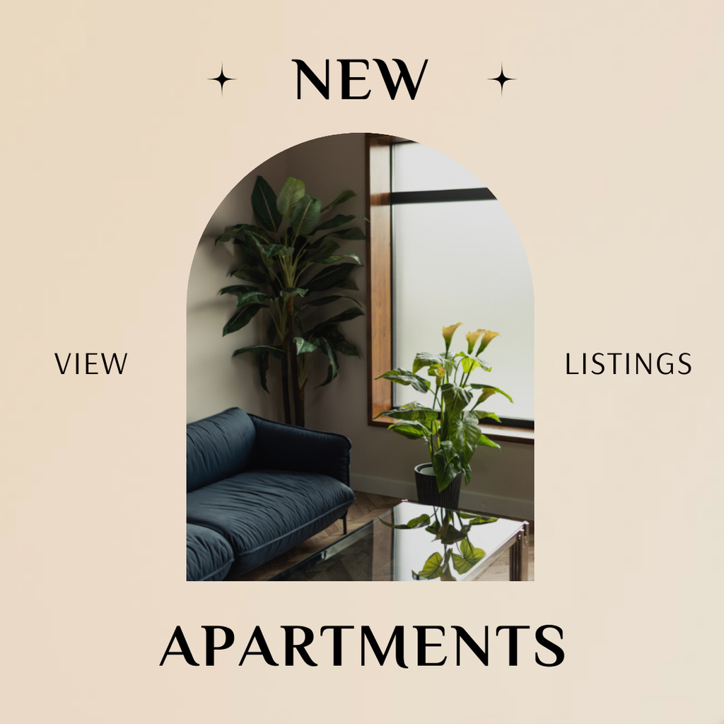 Modèle de visuel New Apartments List - Instagram