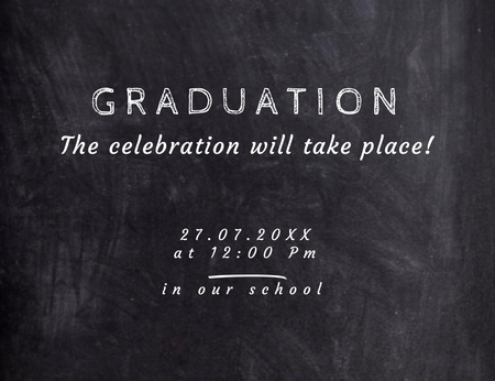Platilla de diseño Graduation Celebration Announcement With Blackboard Invitation 13.9x10.7cm Horizontal
