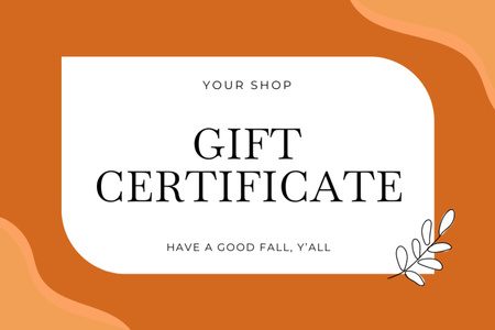 Autumn Sale Announcement Gift Certificateデザインテンプレート
