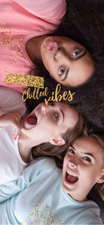 Fiatal lányok pihen Snapchat Moment Filter tervezősablon