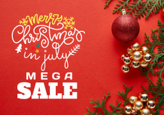 July Christmas Sale Announcement on Red