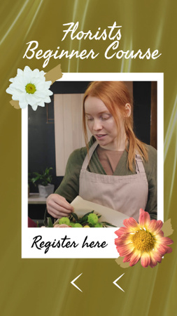 Florists Course For Beginners With Bouquet TikTok Video Design Template
