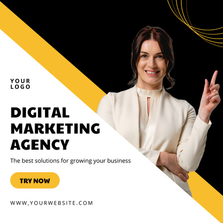 Designvorlage Best Business Solutions from Marketing Agency für Instagram