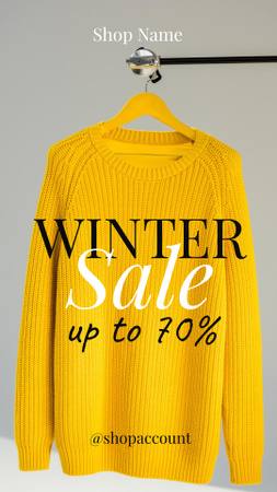 Designvorlage Orange Sweater Winter Sale Announcement für Instagram Story