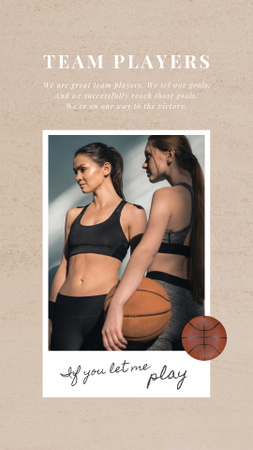 Sports Inspiration Women Playing Basketball Instagram Video Story Design Template