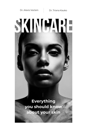 Skin Care Tutorial with Attractive Woman Book Cover Design Template