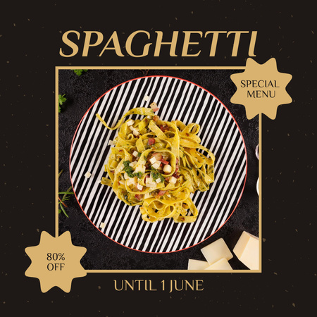 Ontwerpsjabloon van Instagram van Italian Spaghetti Special Offer