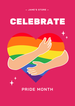 Ontwerpsjabloon van Poster van Inspirerende zin over Pride with Heart