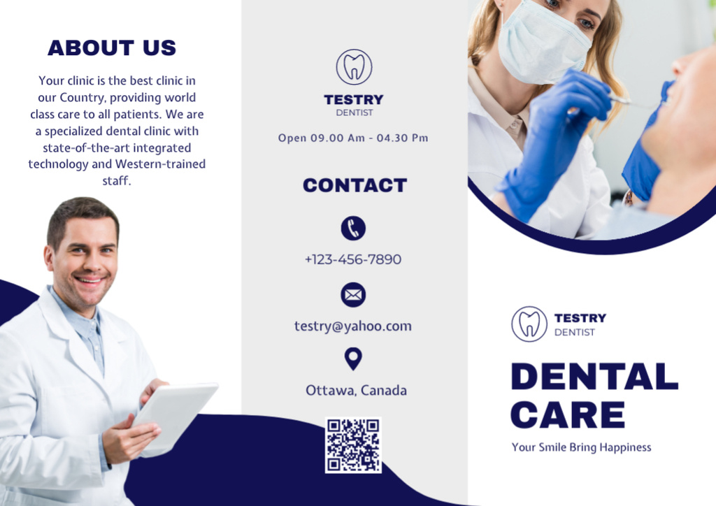 Designvorlage Dental Clinic Services Offer für Brochure