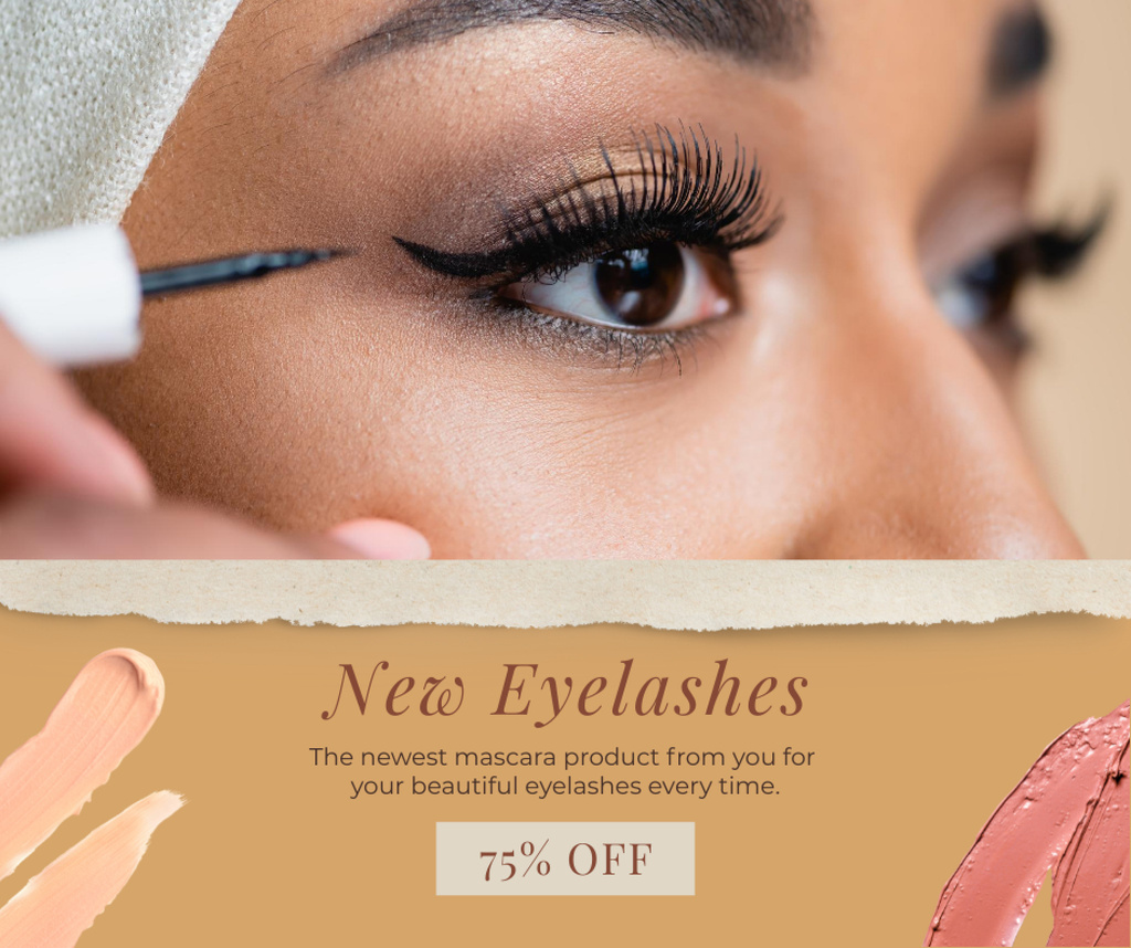 Top-notch Mascara for Eyelashes Sale Offer Facebook Design Template