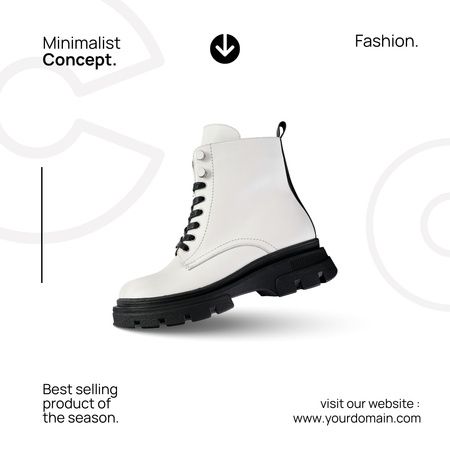 Designvorlage Minimalist Concept Fashion Sale Ad with White Shoe für Instagram