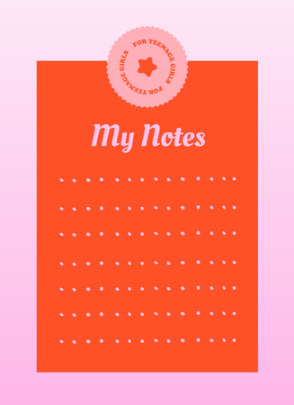 Cute Planner For Teenage Girls Notepad 4x5.5in Design Template