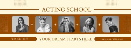 Plantilla de diseño de Training at Dream Acting School Facebook cover 