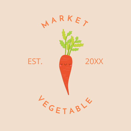Vegetable Market in Grocery Store Animated Logo Design Template