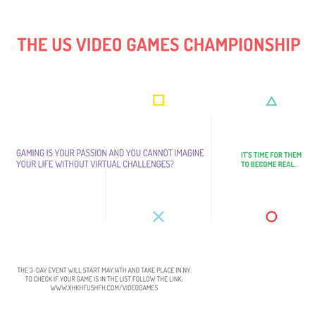 Video Games Championship announcement Instagram AD tervezősablon